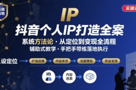 抖音个人IP系统落地实操大课，实操课程，辅助落地