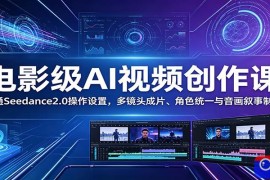 电影级AI视频创作课：精通Seedance2.0操作设置，多镜头成片、角色统一与音画叙事制作