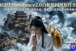 ChatGPT Seedance2.0白蛇传国风短片全教程｜AI脚本撰写 高清出图 视频生成，零基础打造古风原创影视短片
