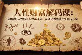 （15434期）人性财富解码课6.0：深度解析人性弱点与财富逻辑，理论到落地完整解决方案