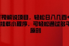 影视解说项目，轻松日入几百 ，可挂载小程序，可轻松通过多平台原创【揭秘】