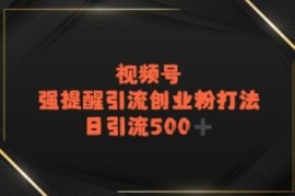视频号强提醒引流，日引流500 精准创业粉？