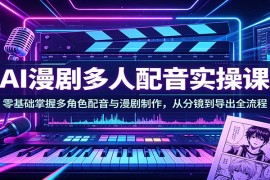 AI漫剧多人配音实操课：零基础掌握多角色配音与漫剧制作，从分镜到导出全流程
