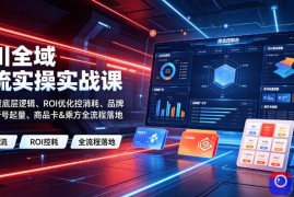 千川全域投流实操实战课｜全域流量底层逻辑、ROI优化控消耗、品牌推广、新号起量、商品卡