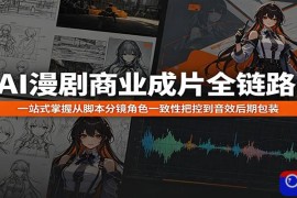 AI漫剧商业成片全链路：一站式掌握从脚本分镜角色一致性把控到音效后期包装