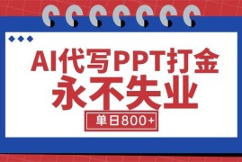 （15530期）AI代写PPT打金，永不失业项目，细分蓝海领域，单日稳定800 【附工具指令】