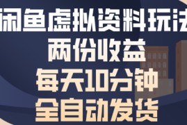 闲鱼虚拟资料玩法两份收益，每天5分钟全自动发货日入多张