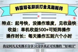 全网首发海外知名游戏打金无脑搬砖单机收益500  即做！即赚！当天见收益！