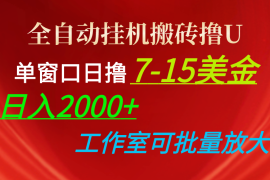 （10409期）全自动挂机搬砖撸U，单窗口日撸7-15美金，日入2000 ，可个人操作，工作…