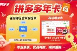 拼多多年卡，拼多多全链路运营底层逻辑，超级爆单术【更新26年1月】