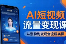 AI短视频流量变现课：一部手机玩转数字人克隆 爆款制作，从涨粉到变现全流程实操