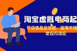 淘宝虚拟电商起盘，开店选品全流程，蓝海市场精准定位方法论