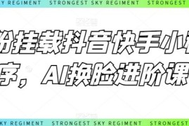 0粉挂载抖音快手小程序，AI换脸进阶课