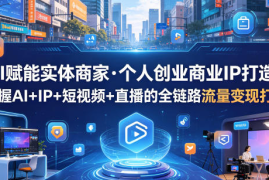 AI赋能实体商家·个人创业商业IP打造，掌握AI+IP+短视频+直播的全链路流量变现打法