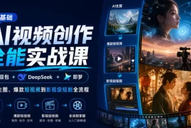 零基础AI视频创作全能实战课｜豆包 DeepSeek 即梦，从AI生图、爆款短视频到影视级短剧全流程