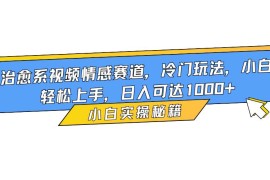 （16567期）治愈系视频情感赛道，冷门玩法，小白轻松上手，日入可达1000 