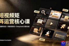短视频矩阵运营核心课：完播率优化×关键词排名×DeepSeek文案生成，从零搭建多平台引流体系