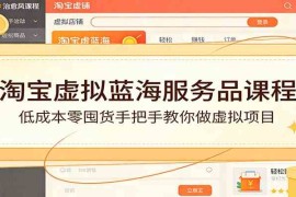淘宝虚拟蓝海服务品课程：低成本零囤货手把手教你做虚拟项目