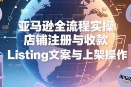 （15349期）亚马逊全流程实操，店铺注册与收款，Listing文案与上架操作