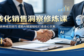 高转化销售洞察修炼课：吃透二十余种成交技巧，借助AI赋能轻松打造走心文案 