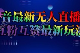 抖音最新无人直播间互粉互赞新玩法，一天收益2k 【揭秘】