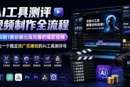 AI工具测评视频制作全流程，从0到1教你做出高完播的爆款视频，做出一个稳定接广告賺钱的AI工具测评号