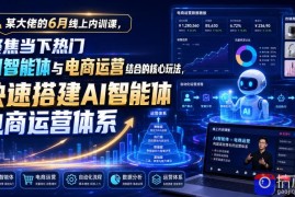 某大佬的6月线上内训课，聚焦当下热门AI智能体与电商运营结合的核心玩法，快速搭建AI智能体电商运营体系