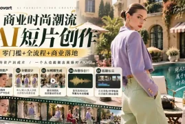 从一张模特图到高级时尚广告大片：AI三视图资产、场景合成、电影分镜、动态生成与复古音乐剪辑实战课