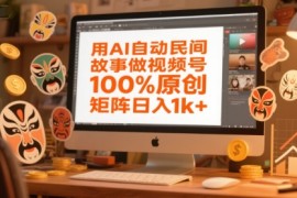 用AI自动民间故事做视频号，100%原创，矩阵日入1k 