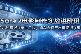 Sora 2电影制作实战进阶班：1小时掌握提示词工程，用AI合作产出电影级视频