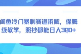 闲鱼冷门暴利赛道拆解，保姆级教学，照抄都能日入3张 