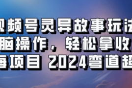视频号冷门玩法，无脑操作，小白轻松上手拿收益，灵异故事流量爆火，轻松三位数，2024实现弯道超车