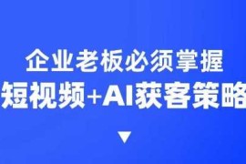 企业短视频AI获客霸屏流量课，6步短视频 AI突围法，3大霸屏抢客策略