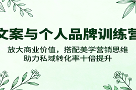 文案与个人品牌训练营，放大商业价值，搭配美学营销思维，助力私域转化率十倍提升