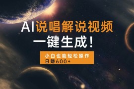 （13618期）AI说唱解说视频，一键生成，小白也能轻松操作日赚600 