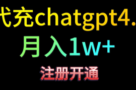 代充chatgpt4，日入500 ，精准引流，暴力变现