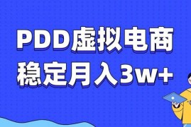 （13801期）PDD虚拟电商教程，稳定月入3w ，最适合普通人的电商项目