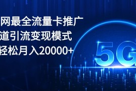 （10608期）2024全网最全流量卡推广多渠道引流变现模式，小白轻松月入20000 