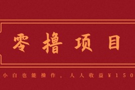 分享一个零撸项目，超简单副业小白必看，人人收益¥150（附渠道）