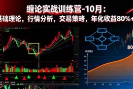 （16398期）缠论实战训练营-10月：基础理论，行情分析，交易策略，年化收益80% 