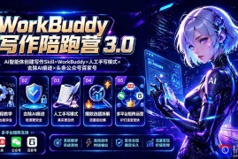 WorkBuddy写作陪跑营3.0-更新：Ai智能体创建写作Skill×WorkBuddy×人工手写模式×去除AI痕迹×头条公众号百家号