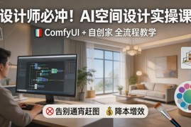 设计师必冲！AI空间设计实操课，ComfyUI 自创家全教学，告别通宵赶图，降本增效