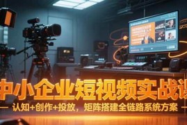 （15249期）中小企业短视频实战课，认知 创作 投放，矩阵搭建全链路系统方案