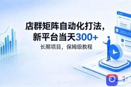 店群矩阵自动化打法，新平台当天300 ，长期项目，保姆级教程
