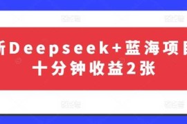 最新Deepseek 蓝海项目，十分钟收益2张