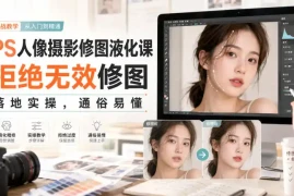 PS人像摄影修图液化课，拒绝无效修图，落地实操，通俗易懂