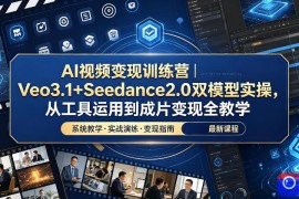 AI视频变现训练营｜Veo3.1 Seedance2.0双模型实操，从工具运用到成片变现全教学