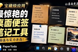 宝藏级Windows桌面便签待办笔记应用，让桌面上有几张安静、可用、不会打扰人的纸，PaperTodo