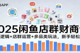 2025闲鱼店群财商课：盈利逻辑 店群运营 多品类玩法，新手轻松赚钱