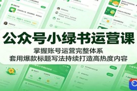 公众号小绿书运营课：掌握账号运营完整体系，套用爆款标题写法持续打造高热度内容